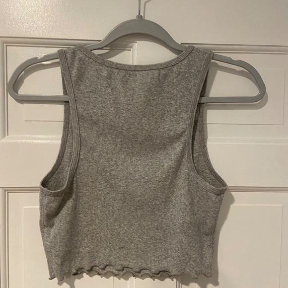 Aéropostale New York City Brooklyn Cropped Grey Ribbed Tank Top – Size Small - Picture 6 of 8